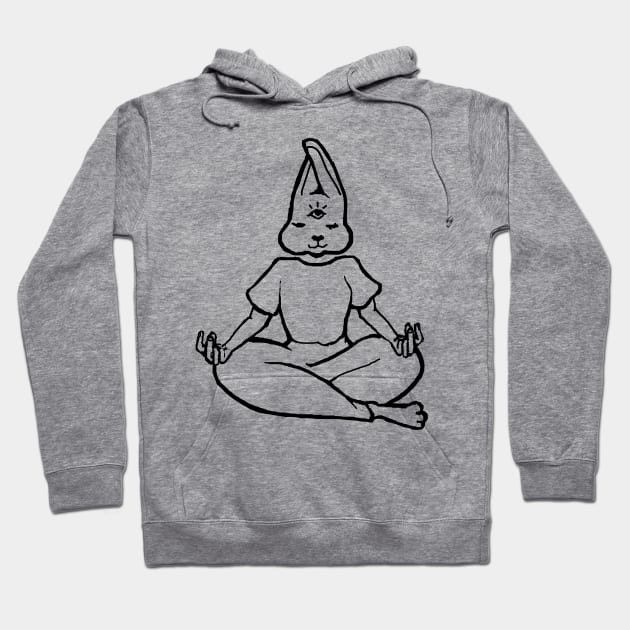 Meditating Bunny Hoodie by CuteShirtDesigns